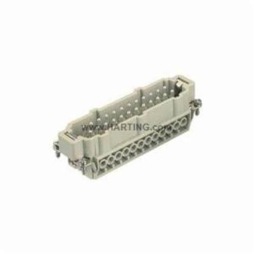 HARTING® 09 33 024 2601 Han E® Terminal Insert, 24 Positions, 18 to 14 AWG Wire, Male Screw Connection, Polycarbonate