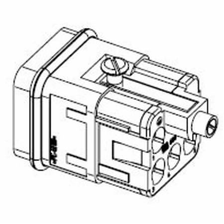 HARTING® 09 12 005 3001 Han® Q Terminal Insert, 5 Positions, 20 to 14 AWG Wire, Crimp/Male Connection, Polycarbonate