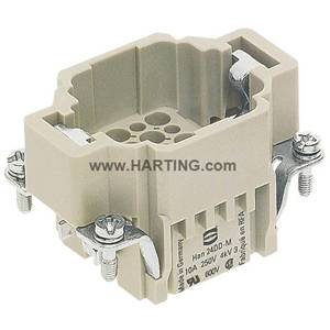 HARTING® 09 16 024 3001 Han DD® Terminal Insert, 24 Positions, 26 to 14 AWG Wire, Crimp/Male Connection, Polycarbonate