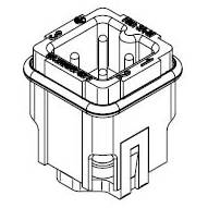 HARTING® 09 20 003 2611 Han A® Terminal Insert, 3 Positions, 18 to 14 AWG Wire, Male Screw Connection, Polycarbonate