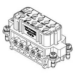 HARTING® 09 20 010 2812 Han A® Terminal Insert, 10 Positions, 18 to 14 AWG Wire, Female Screw Connection, Polycarbonate