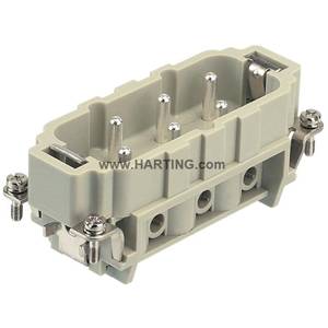 HARTING® 09 31 006 2601 Han® HSB Terminal Insert, 6 Positions, 10 AWG Wire, Male Screw Connection, Polycarbonate