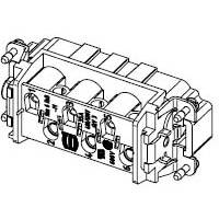 HARTING® 09 31 006 2601 Han® HSB Terminal Insert, 6 Positions, 10 AWG Wire, Male Screw Connection, Polycarbonate
