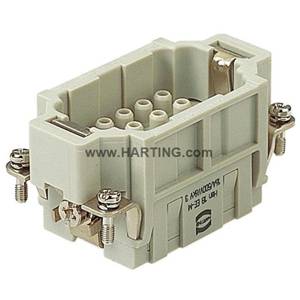 HARTING® 09 32 018 3001 Han® EE Terminal Insert, 18 Positions, Crimp/Male, Polycarbonate