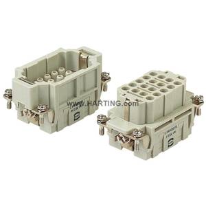 HARTING® 09 32 018 3001 Han® EE Terminal Insert, 18 Positions, Crimp/Male, Polycarbonate