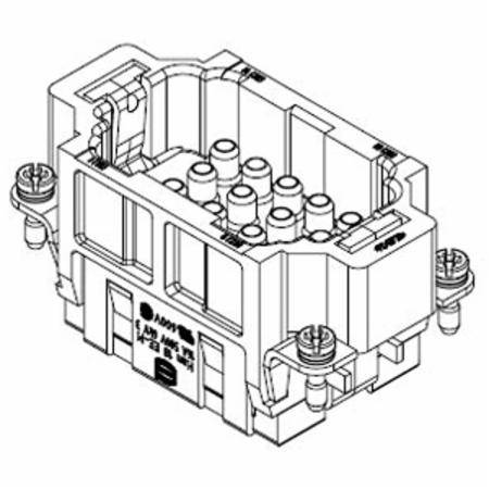 HARTING® 09 32 018 3001 Han® EE Terminal Insert, 18 Positions, Crimp/Male, Polycarbonate