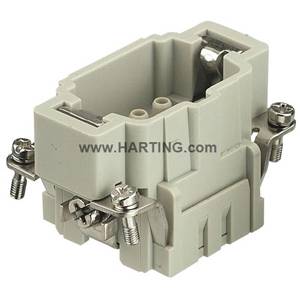 HARTING® 09 33 006 2602 Han E® Terminal Insert, 6 Positions, 20 to 12 AWG Wire, Crimp/Male Connection, Polycarbonate