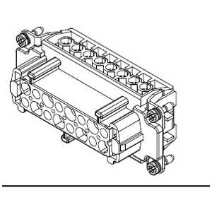 HARTING® 09 33 016 2711 Han E® Terminal Insert With Wire Protection, 32 Positions, Female Screw Connection, Polycarbonate