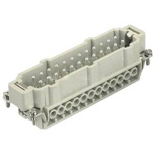 HARTING® 09 33 024 2601 Han E® Terminal Insert, 24 Positions, 18 to 14 AWG Wire, Male Screw Connection, Polycarbonate