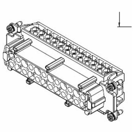 HARTING® 09 33 024 2701 Han E® Terminal Insert, 24 Positions, 18 to 14 AWG Wire, Female Screw Connection, Polycarbonate