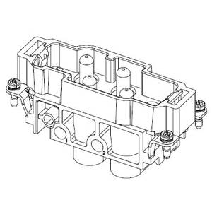 77.5 MM x 42 MM, 830 V, 80 A, Harting Technology Group 09-38-006-2611 Han® 16 B Industrial Connector Insert, Polycarbonate, Male
