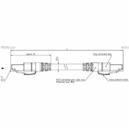 1 M, RJ45 Connector, Cat 5e, Cat 5e, Harting Technology Group 09-47-474-7009 Cable Assembly, 1 M, Yellow,