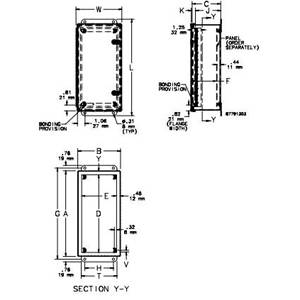 10 x 8 x 4, Hoffman A1008CHFL Wall Mount Enclosure, NEMA 4/12/IP66, Mild Steel, 1-Door, Hinged