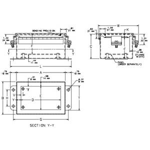10 x 8 x 4, Hoffman A1008CHNF Wall Mount Enclosure, NEMA 4/12/13/IP66, Steel, 1-Door, Continuous Hinged