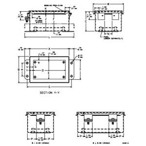 10 x 8 x 4, Hoffman A1008LP Wall Mount Enclosure, NEMA 12/13/IP65, Mild Steel, 1-Door, Chain Secured Lift-Off