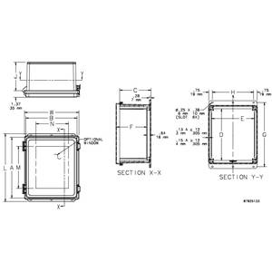 10.04 x 10.04 x 6.38, Hoffman A10106PHC POLYPRO™ Wall Mount Enclosure, NEMA 4/4X/12/13/IP66, Non-Glass Filled Polyester, 1-Door, Snap-Hinged