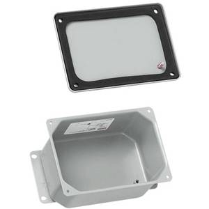 5.75 x 4 x 2.75, Hoffman A643DSC Screw Cover Junction Box, NEMA 4/6/12/13, IP67, Steel, 16 Gauge, flanged, ,1-Door