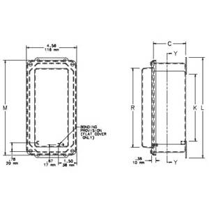 10.25 x 4 x 2.75, Hoffman A1043DSC Screw Cover Junction Box, NEMA 4/6/12/13, IP67, Steel, 16 Gauge, flanged, ,1-Door