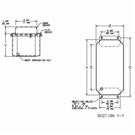 10.25 x 4 x 2.75, Hoffman A1043DSC Screw Cover Junction Box, NEMA 4/6/12/13, IP67, Steel, 16 Gauge, flanged, ,1-Door