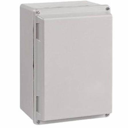 12 x 8 x 7, Hoffman A1287JFGR Screw/Hinge Cover Enclosure, NEMA 3/3R/4/4X/12/13/IP66, Molded Fiberglass, 1-Door