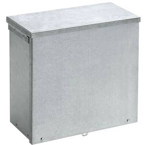 6 x 6 x 4, Hoffman A6R64GV Screw Cover Pull Box, NEMA 3R, IP32, Steel, 16/14 Gauge