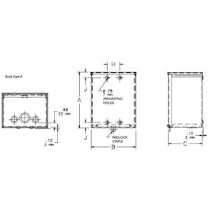10 x 10 x 4, Hoffman A10R104 Screw Cover Enclosure, NEMA 3R, IP32, Steel, 16/14/12 Gauge, Unflanged, ,1-Door