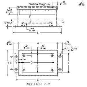 12 x 10 x 6, Hoffman A12106CHNFSS Continuous Hinge Enclosure, NEMA 3R/4/4X/12/13/IP66, 304/316L Stainless Steel, 1-Door, Continuous Hinge w/Removable Pin