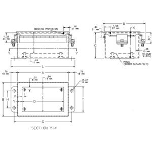 12 x 10 x 5, Hoffman A1210CHNFS Continuous Hinge Enclosure, NEMA 4/12/13, Steel, 14 Gauge