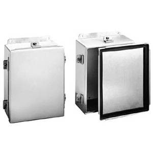 12 x 10 x 5, Hoffman A1210NFAL Clamp Cover Enclosure, NEMA 3R/4/4X/12/13/IP66, 5052 H-32 Aluminum, 1-Door