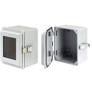 12 x 8 x 7, Hoffman A1287JFGQRR Solid Cover Enclosure, NEMA 3/3R/4/4X/12/13/IP66, Molded Fiberglass, 1-Door