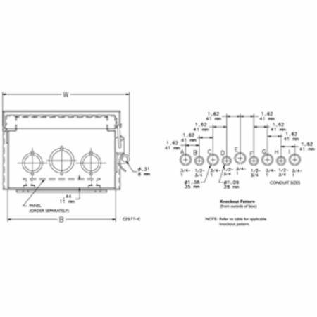 12 x 12 x 10, Hoffman A12R1210HCR Hinged Cover Enclosure, NEMA 3R, IP32, Steel, 16 Gauge