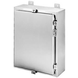 16 x 12 x 6, Hoffman A16H1206SS6LP Wall Mount Enclosure, NEMA 3/3R/4/4X/12/13/IP66, 316L Stainless Steel, 1-Door, Continuous Hinged w/Removable Pin
