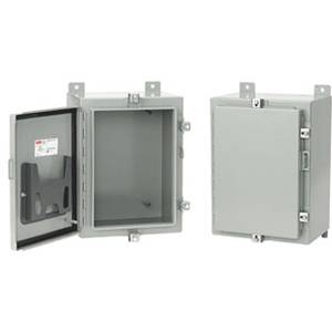 16 x 12 x 6, Hoffman A16H12ALP Continuous Hinge Enclosure, NEMA 3/4/12/13/IP66, Steel, 1-Door, Continuous Hinge w/Removable Pin