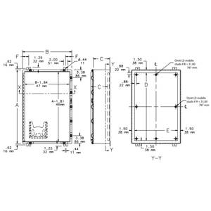 16 x 16 x 8, Hoffman A16H1608ALLP Continuous Hinge Enclosure, NEMA 3R/4/4X/12/13/IP66, Aluminum, 1-Door, Continuous Hinge w/Removable Pin