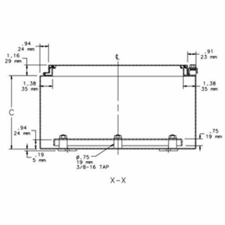 16 x 16 x 8, Hoffman A16H1608ALLP Continuous Hinge Enclosure, NEMA 3R/4/4X/12/13/IP66, Aluminum, 1-Door, Continuous Hinge w/Removable Pin