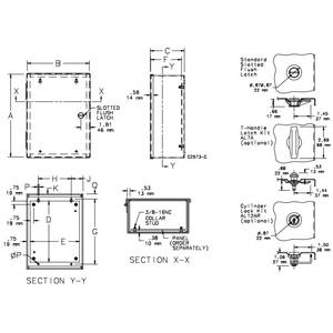 16 x 20 x 6.62, Hoffman A16N20ALP Medium Hinged Cover Enclosure, NEMA 1/IP30, 14/12 Gauge Steel, 1-Door