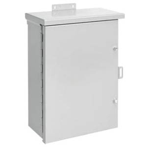 16 x 12 x 6, Hoffman A16R126HCR Hinged Cover Enclosure, NEMA 3R, IP32, Steel, 16/14 Gauge