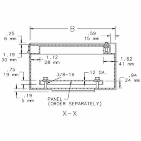 16 x 12 x 6, Hoffman A16R126HCR Hinged Cover Enclosure, NEMA 3R, IP32, Steel, 16/14 Gauge