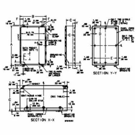 20 x 16 x 6, Hoffman A201606LPEMCSS Continuous Hinge Enclosure, NEMA 4X/, 304 Stainless Steel, 1-Door, 0