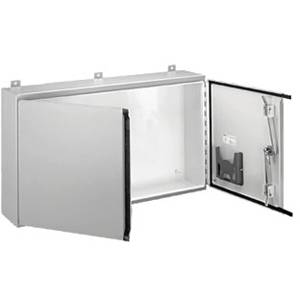 24 x 42 x 8, Hoffman A244208WFLP Wall Mount Enclosure, NEMA 12/IP55, Steel, 2-Door, Continuous Hinged w/Removable Pin