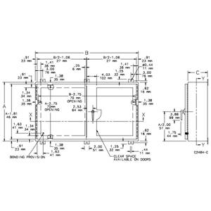 24 x 42 x 8, Hoffman A244208WFLP Wall Mount Enclosure, NEMA 12/IP55, Steel, 2-Door, Continuous Hinged w/Removable Pin