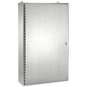24 x 20 x 8, Hoffman A24H2008SS6LP3PT Wall Mount Enclosure, NEMA 3R/4/4X/12/13/IP66, 316L Stainless Steel, 1-Door, Continuous Hinged w/Removable Pin