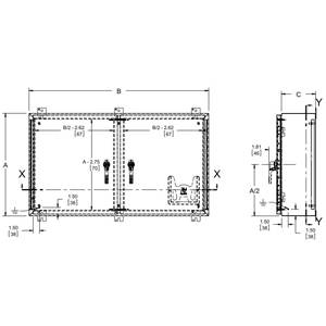 24 x 42 x 8, Hoffman A24H4208WFSSLP3PT Wall Mount Enclosure, NEMA 3/3R/4/4X/12/13/IP66, 304 Stainless Steel, 2-Door, Continuous Hinged