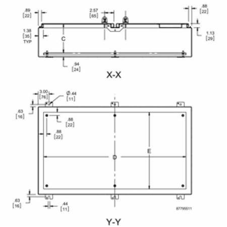 24 x 42 x 8, Hoffman A24H4208WFSSLP3PT Wall Mount Enclosure, NEMA 3/3R/4/4X/12/13/IP66, 304 Stainless Steel, 2-Door, Continuous Hinged