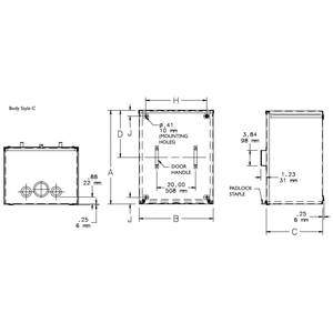 24 x 24 x 8, Hoffman A24R248 Screw Cover Enclosure, NEMA 3R, IP32, Steel, 16/14/12 Gauge