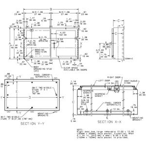 36 x 48 x 12, Hoffman A364812WFSSLP Wall Mount Enclosure, NEMA 12/IP55, 304 Stainless Steel, 2-Door, Continuous Hinge w/Removable Pin