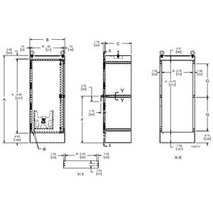 60.06 x 36.06 x 24.06, Hoffman A603624FS Freestanding Enclosure, NEMA 12/IP55/65, 12 Gauge Steel, 1-Door