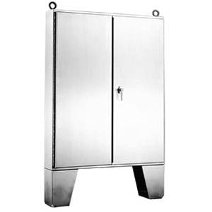 60.06 x 48.06 x 12.06, Hoffman A604812SSLP Freestanding Enclosure, NEMA 12/IP55, 304 Stainless Steel, 2-Door