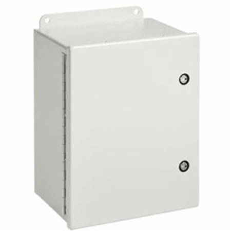 6 x 6 x 4, Hoffman A606CHFL Continuous Hinge Junction Box, NEMA 4/12, IP66, Steel, 16 Gauge