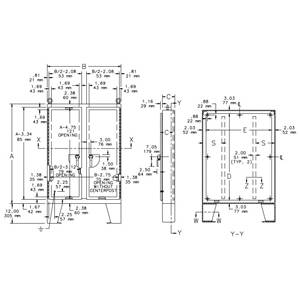62.06 x 48.06 x 18.06, Hoffman A62H4818LP3PT Floor Mount Enclosure, NEMA 3/4/12/13/IP66, 12 Gauge Steel, 2-Door